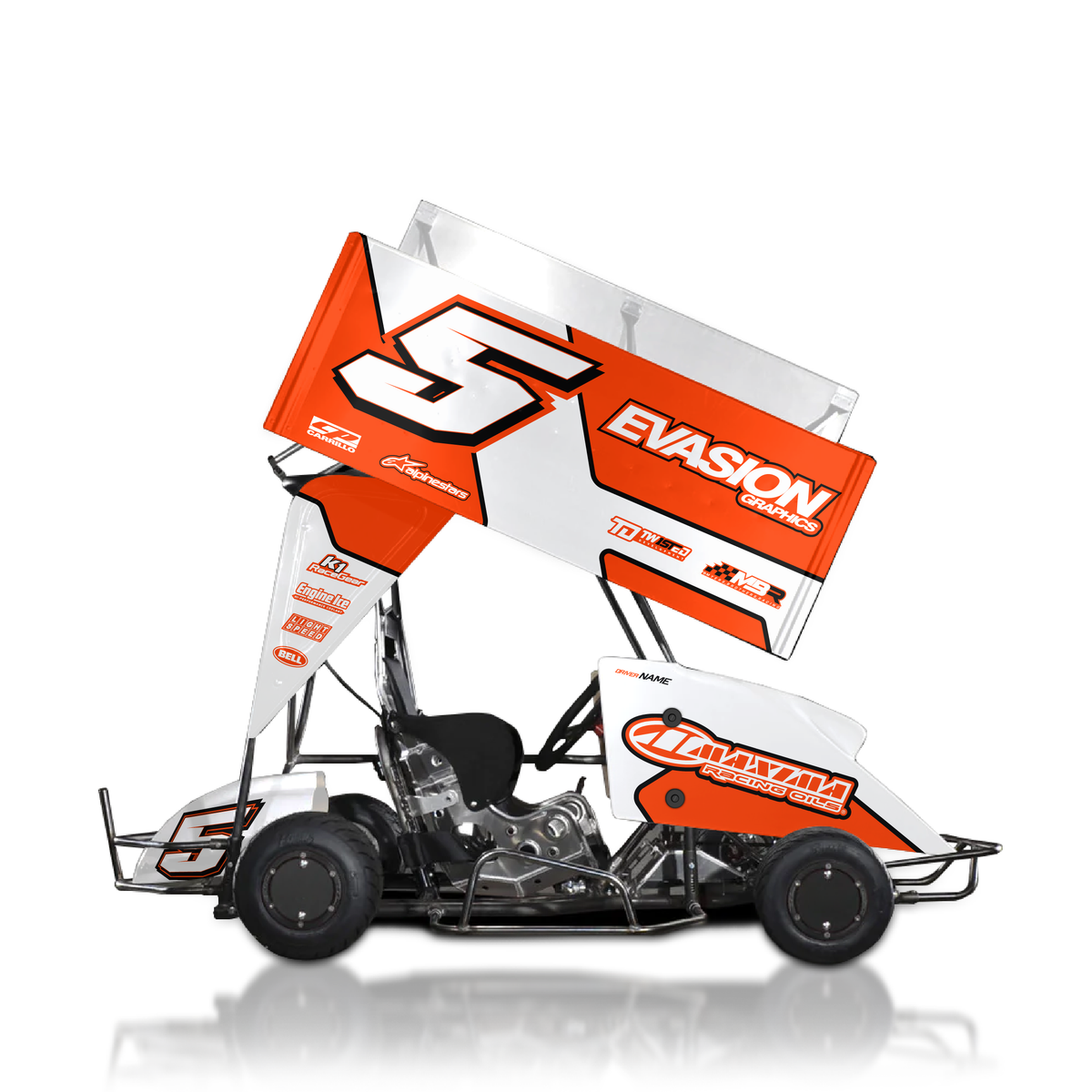Outlaw Kart Wrap Horizon Orange